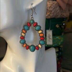 Colorful Beaded Teardrop Earrings